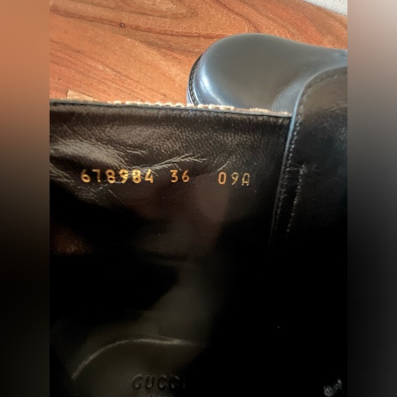 Gucci Logo EU 36 Print Canvas & Leather Combat Boots Booties - Picture 7 of 16